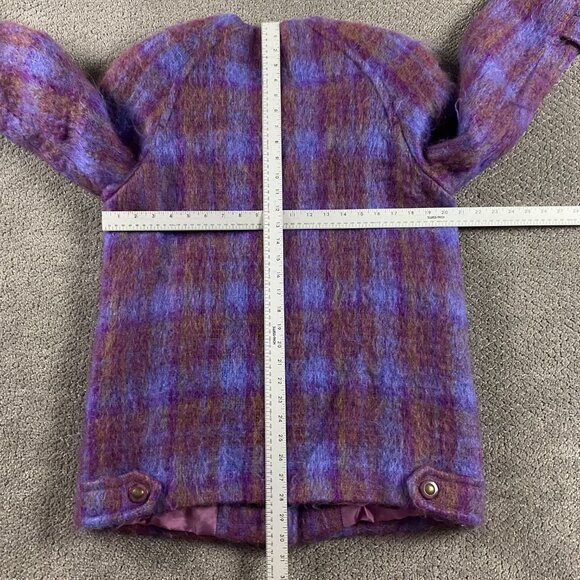 Vintage Donegal Design Ireland Mohair Blend Coat Jacket Women's Size 12 Purple - Picture 11 of 13